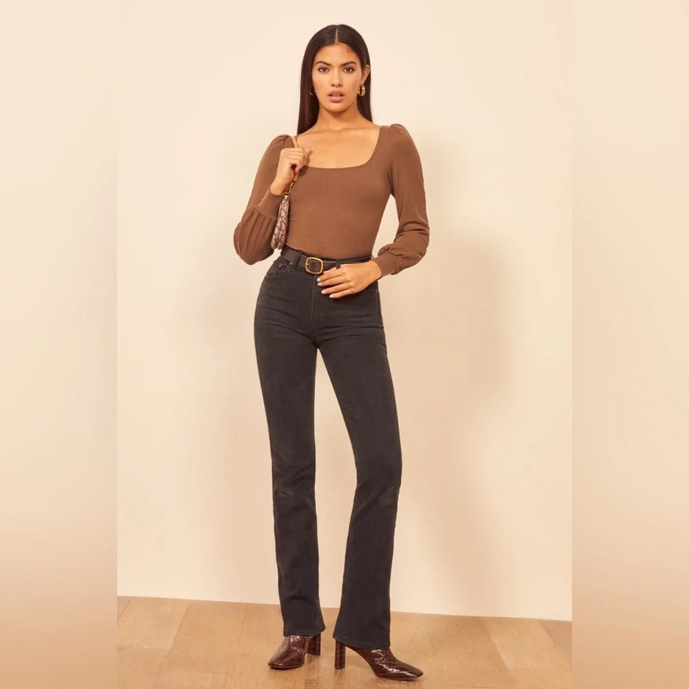 Reformation Vita Top Brown Medium - Picture 3 of 7